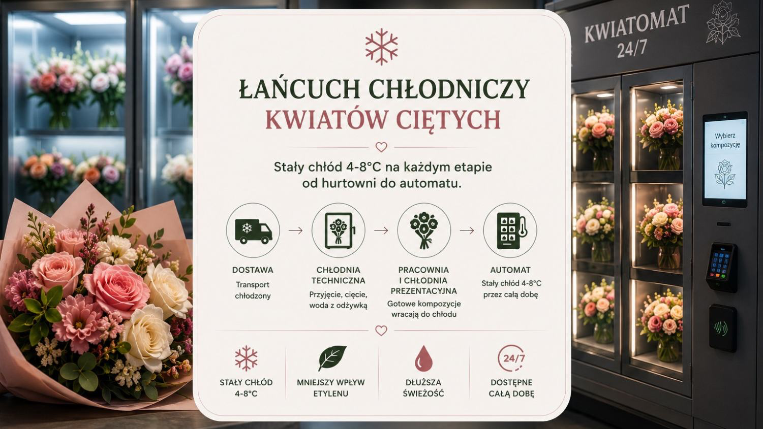 Łańcuch chłodniczy kwiatów ciętych: dlaczego chłód działa