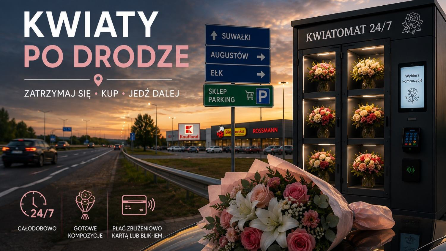 Kwiaty po drodze: gdzie kupić bukiet w trasie