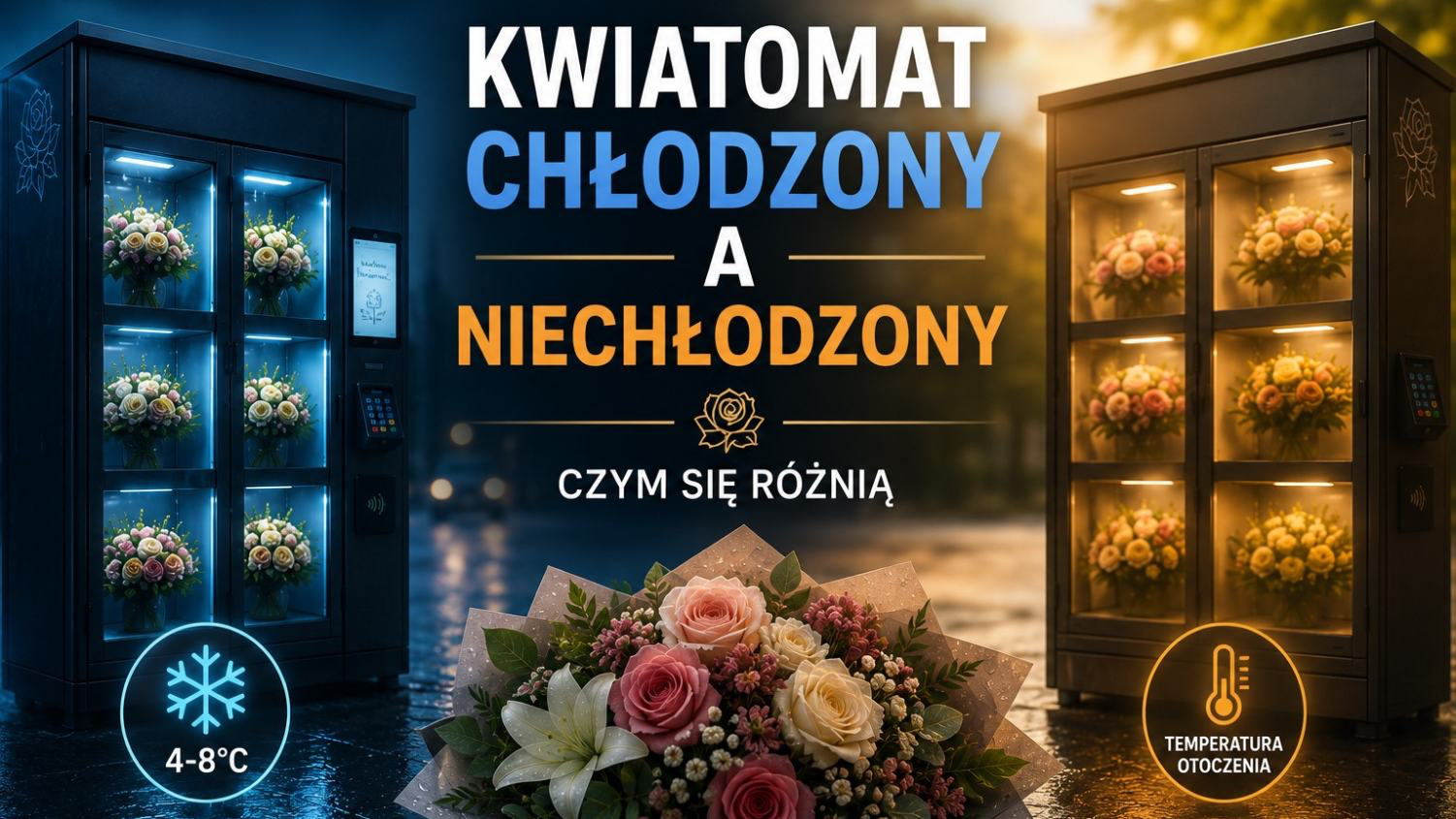 Kwiatomat chłodzony a niechłodzony: czym się różnią
