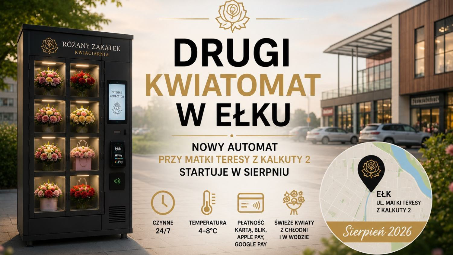Drugi kwiatomat w Ełku: start w sierpniu 2026