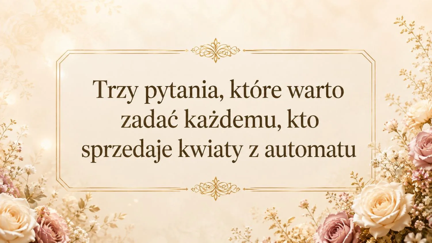 Trzy pytania, które warto zadać o kwiaty z automatu